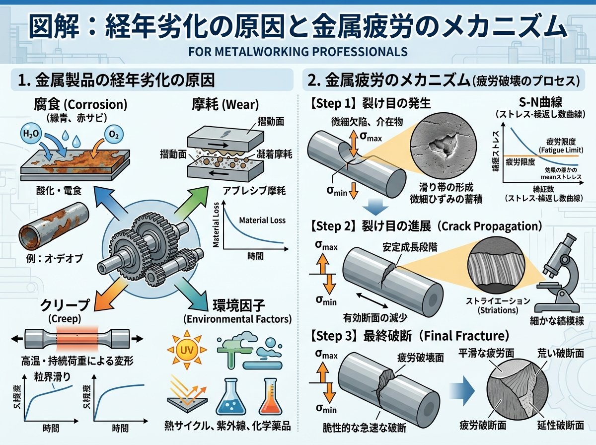 経年劣化の原因と金属疲労のメカニズム