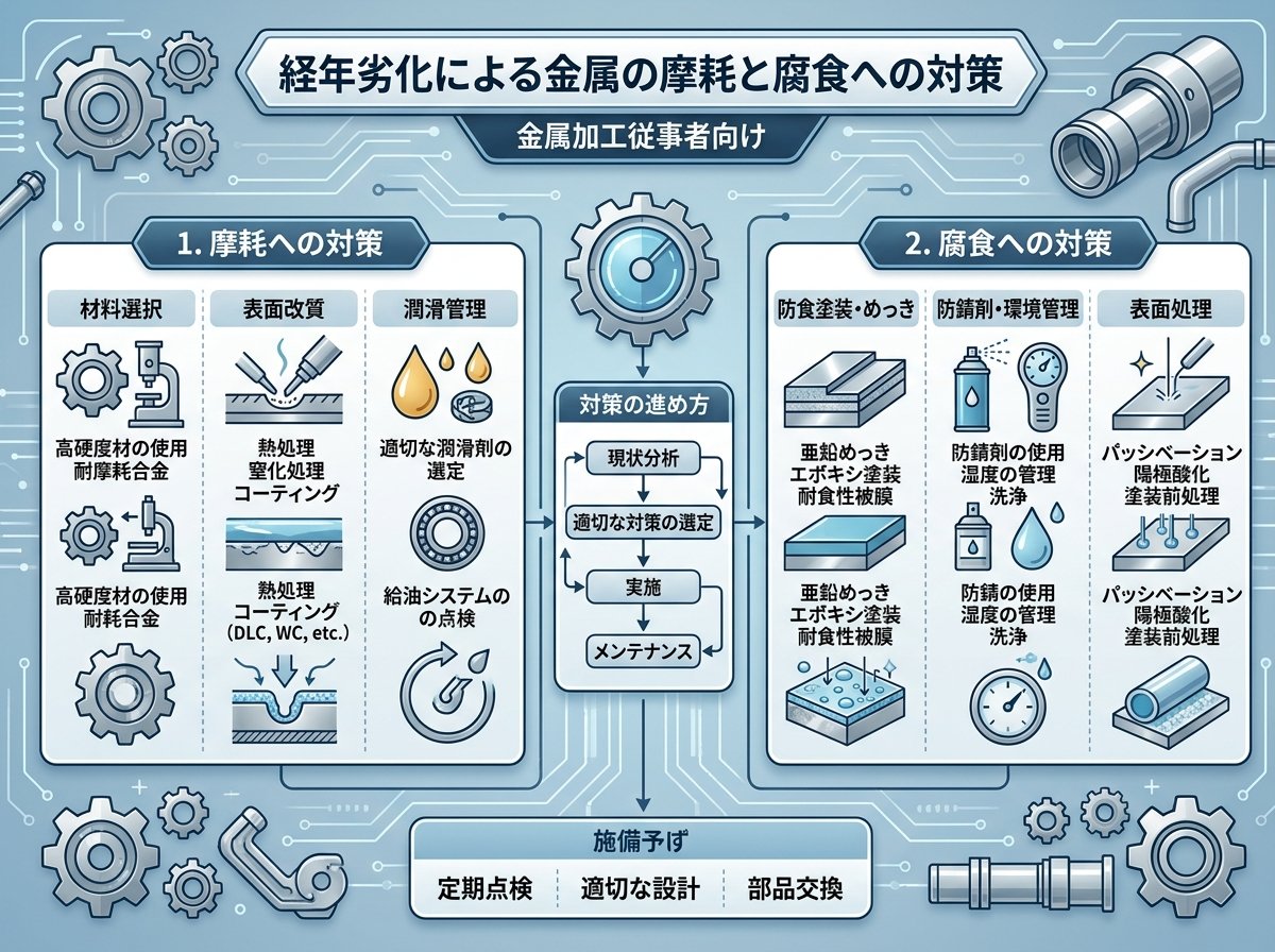 経年劣化による金属の摩耗と腐食への対策