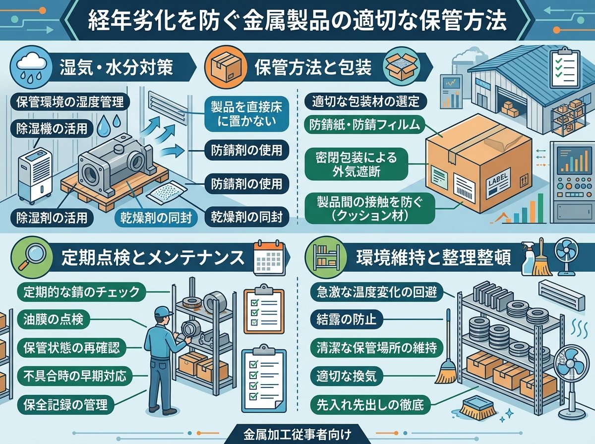 経年劣化を防ぐ金属製品の適切な保管方法