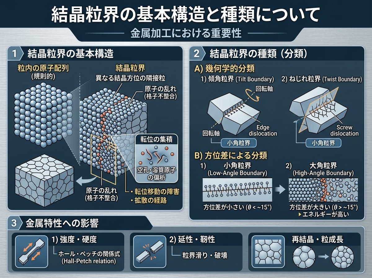 結晶粒界の基本構造と種類について