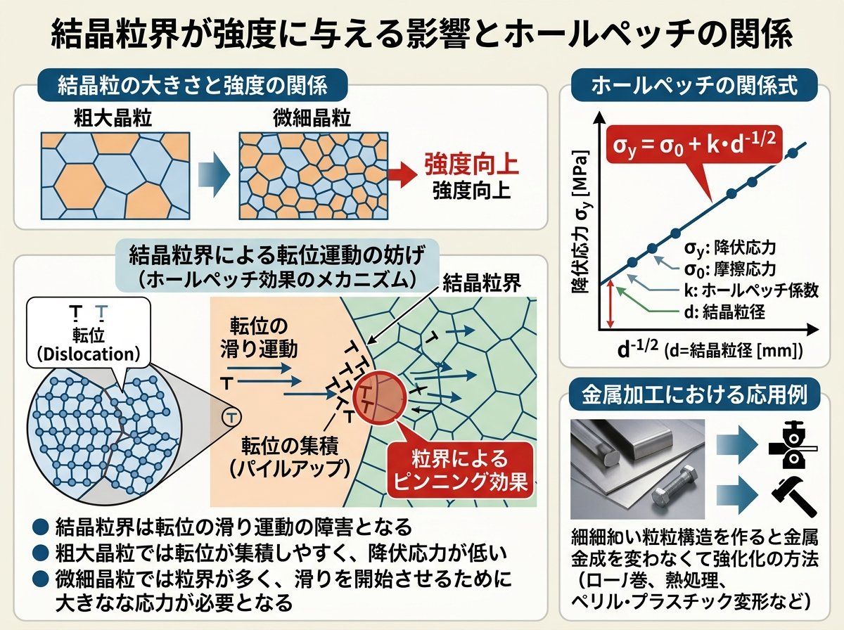 結晶粒界が強度に与える影響とホールペッチの関係