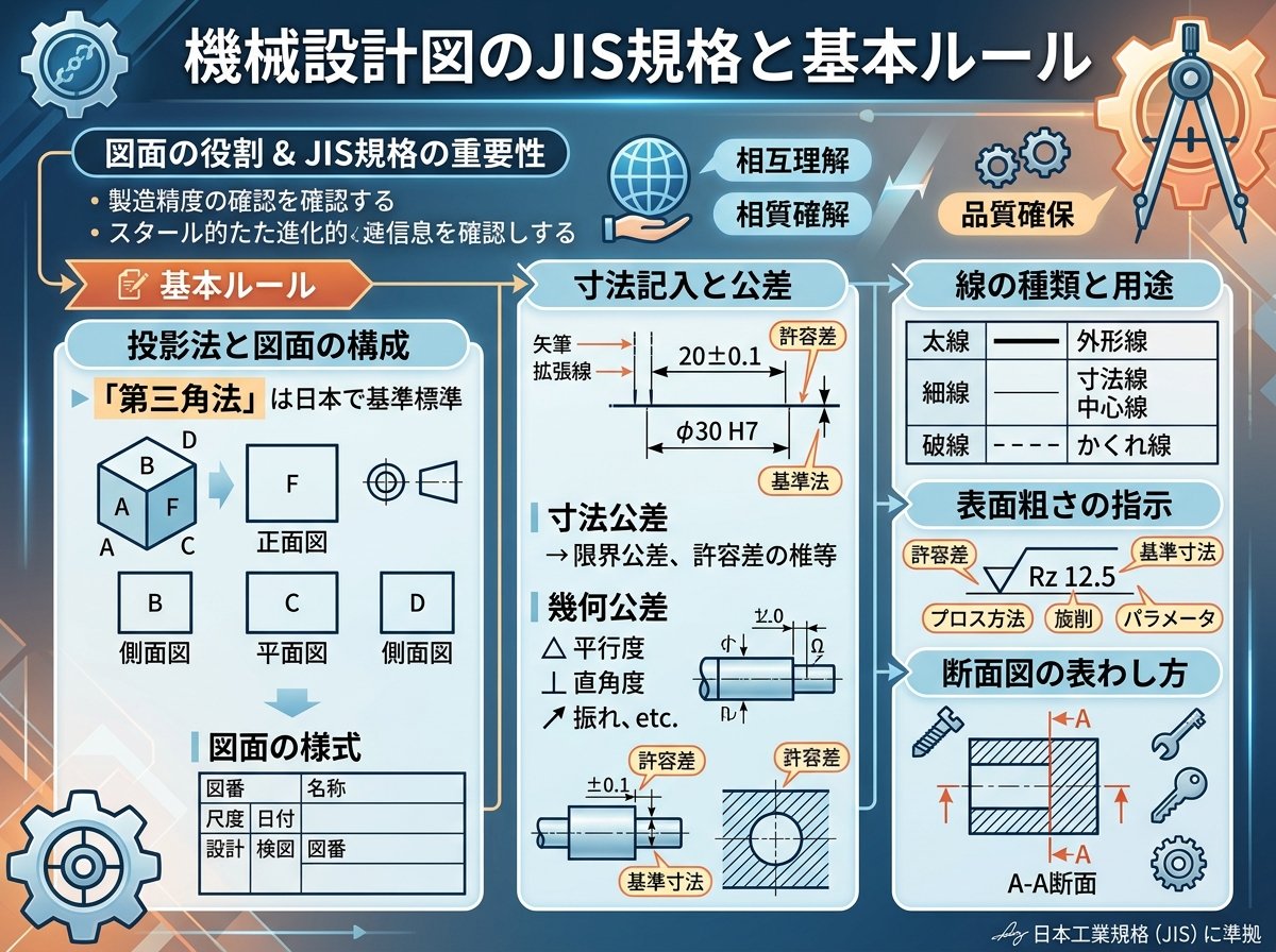 機械設計図のJIS規格と基本ルール