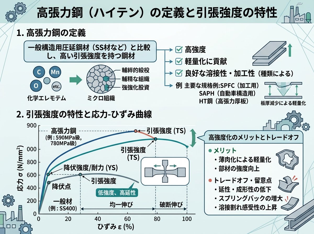 高張力鋼の定義と引張強度の特性