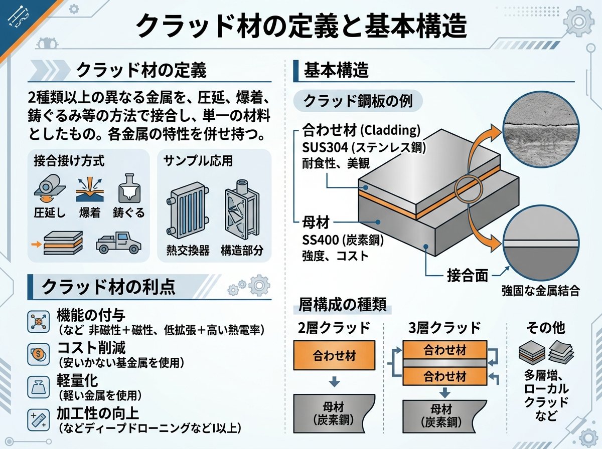 クラッド材の定義と基本構造について