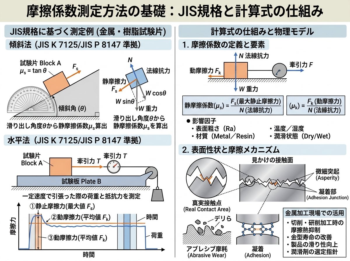 摩擦係数測定方法の基礎：JIS規格と計算式の仕組み