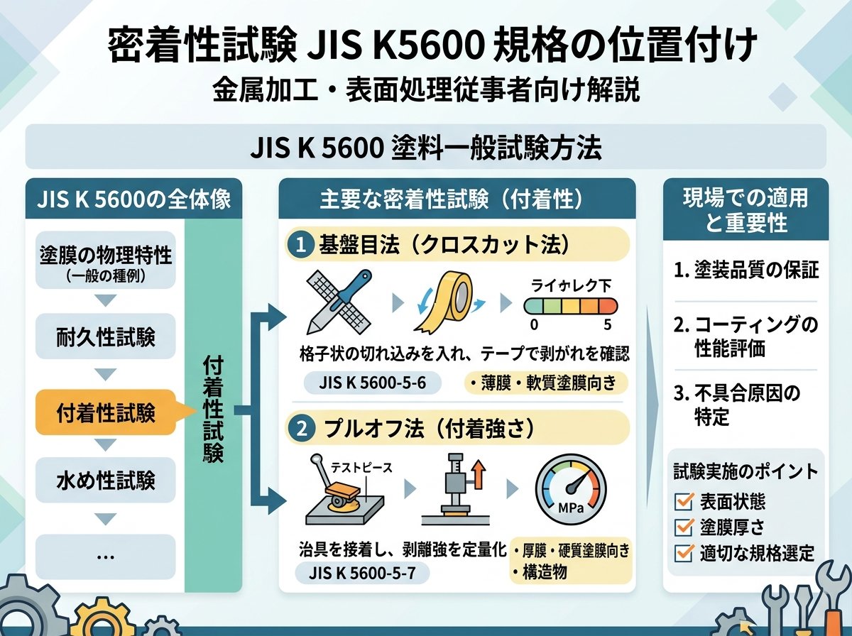 密着性試験 JIS K5600規格の位置付け