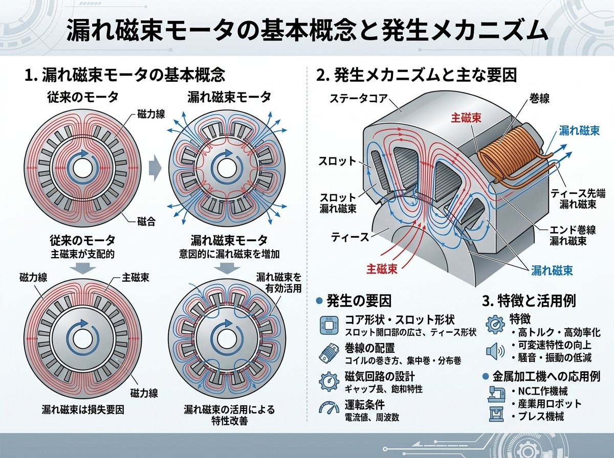 漏れ磁束モータの基本概念と発生メカニズム