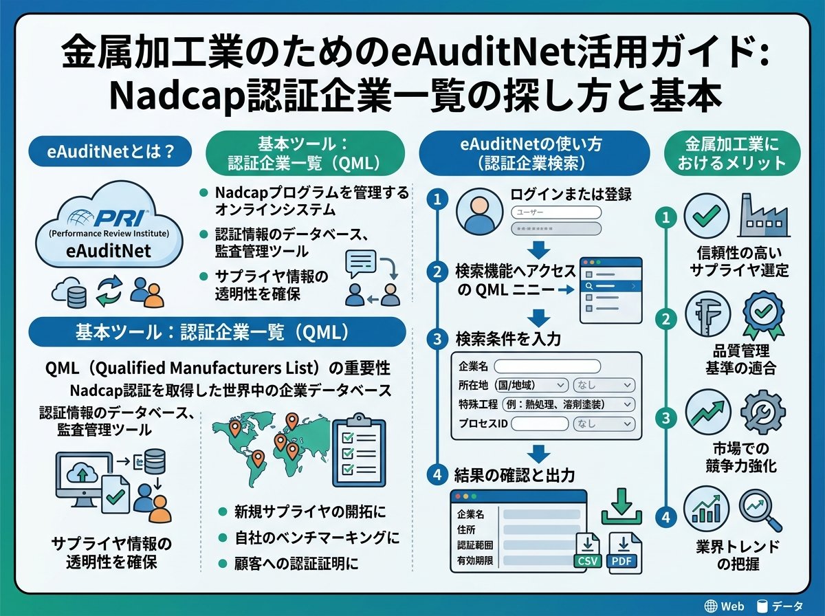 nadcap認証企業一覧が公開されているeAuditNetの基本と使い方