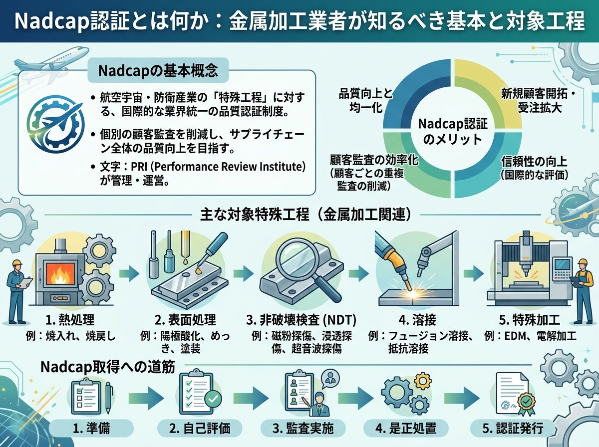 nadcap認証とは何か:金属加工業者が知るべき基本と対象工程