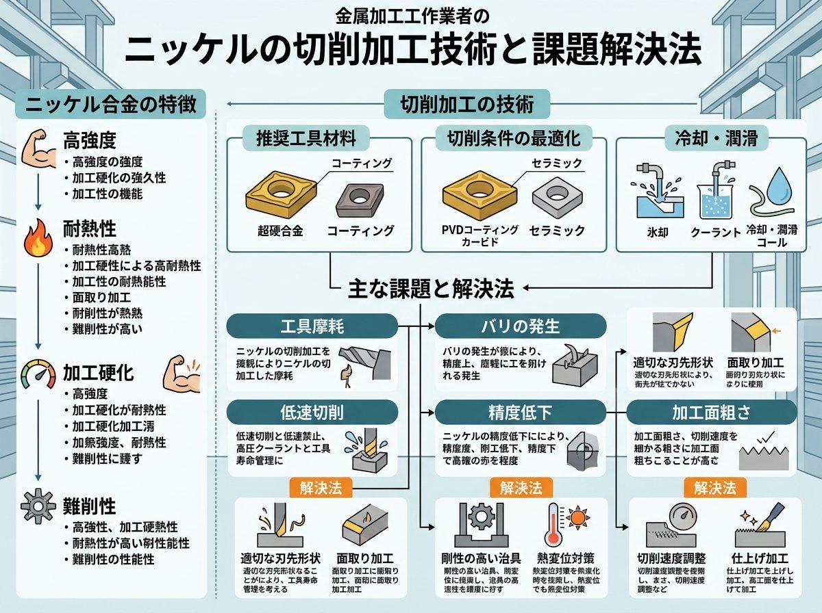 ニッケルの切削加工技術と課題解決法