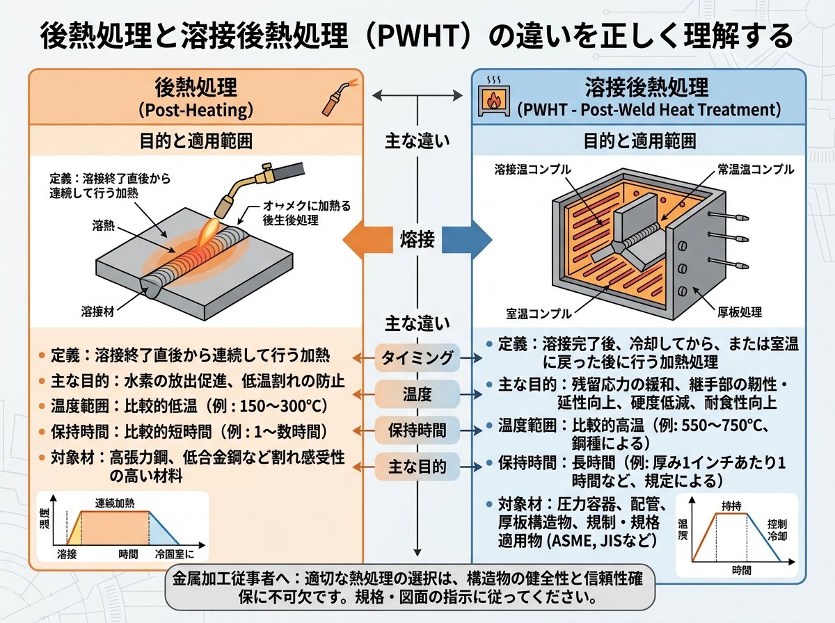 後熱処理と溶接後熱処理（PWHT）の違いを正しく理解する