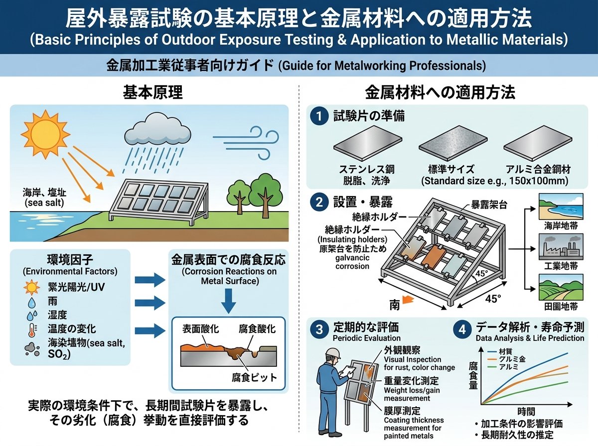 屋外暴露試験の基本原理と金属材料への適用方法
