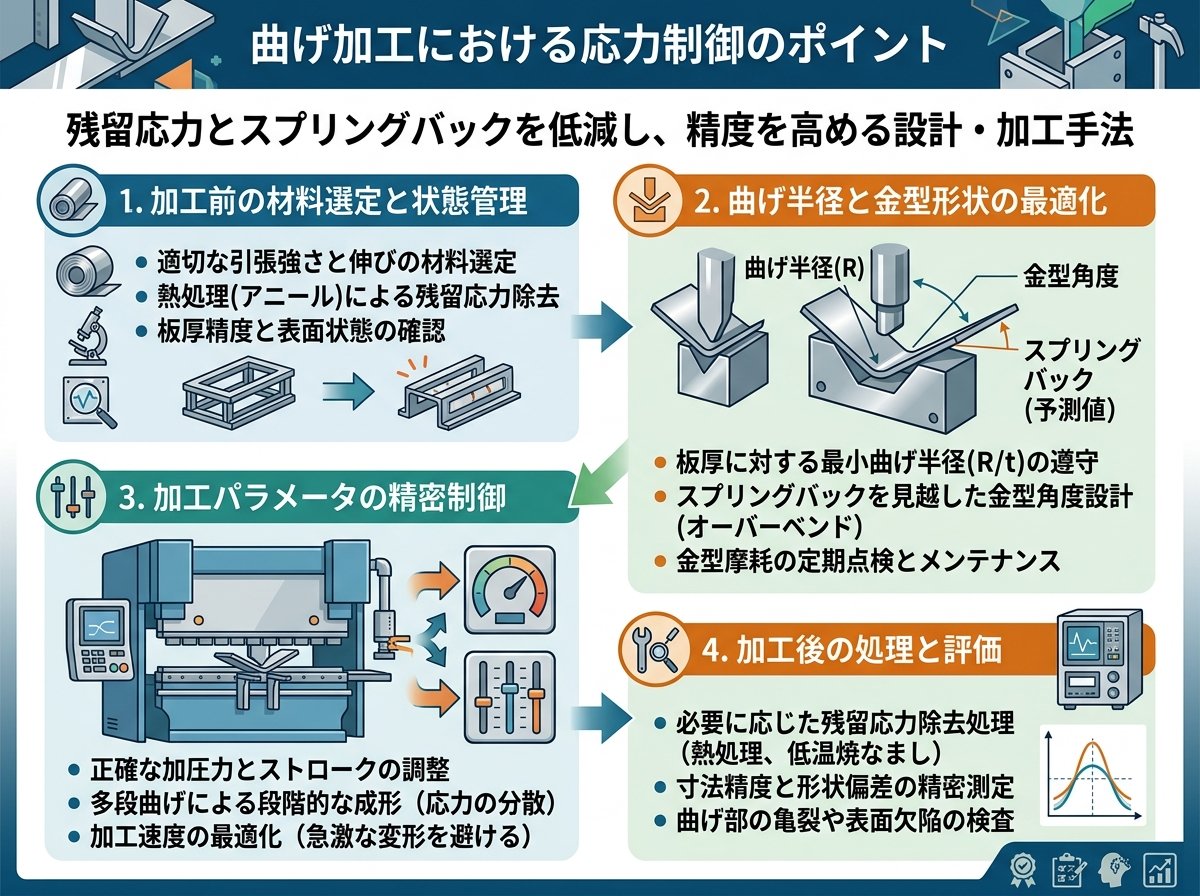 曲げ加工における応力制御のポイント
