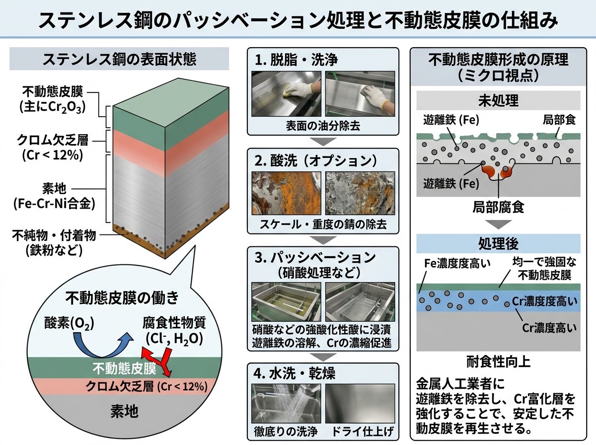 パッシベーション処理 ステンレス 不動態皮膜 仕組み