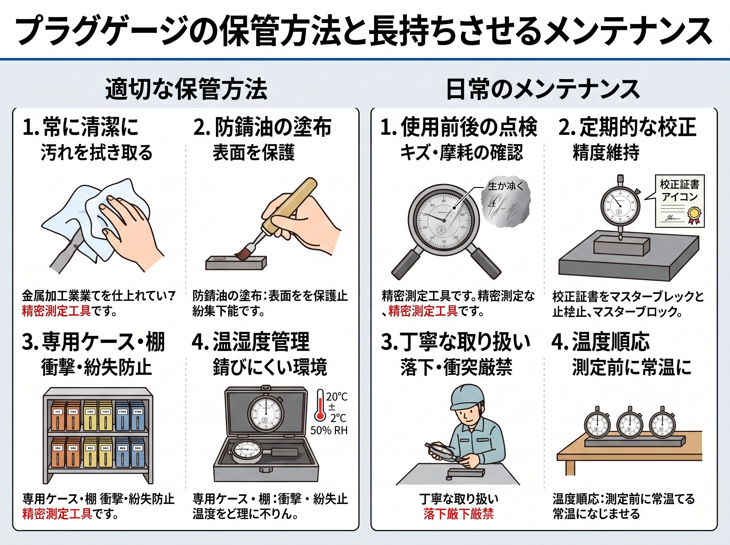 プラグゲージの保管方法と長持ちさせるメンテナンス