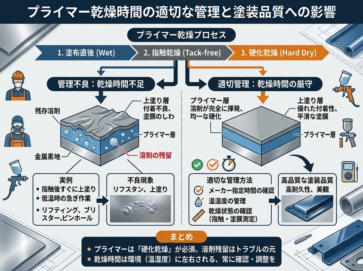 プライマー乾燥時間の適切な管理と塗装品質への影響