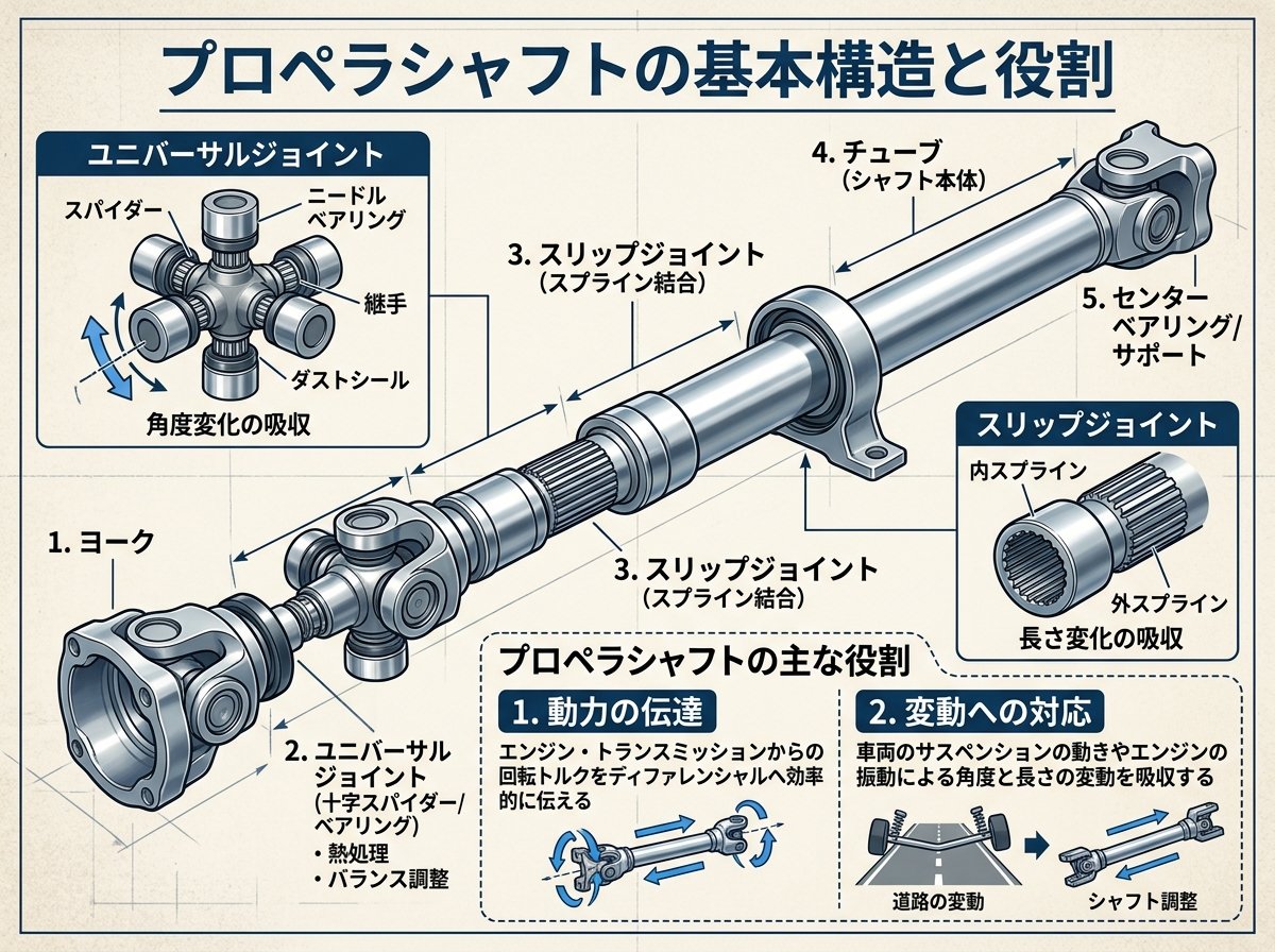 プロペラシャフトの基本構造と役割