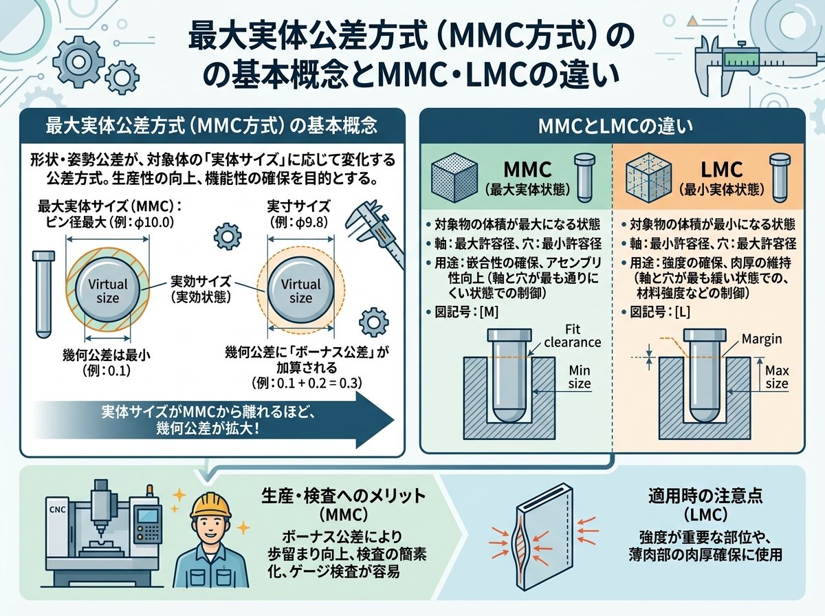 最大実体公差方式の基本概念とMMC・LMCの違い