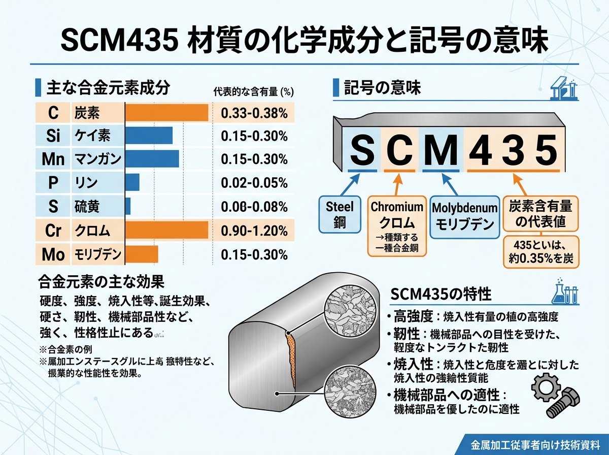 scm435 材質の化学成分と記号の意味