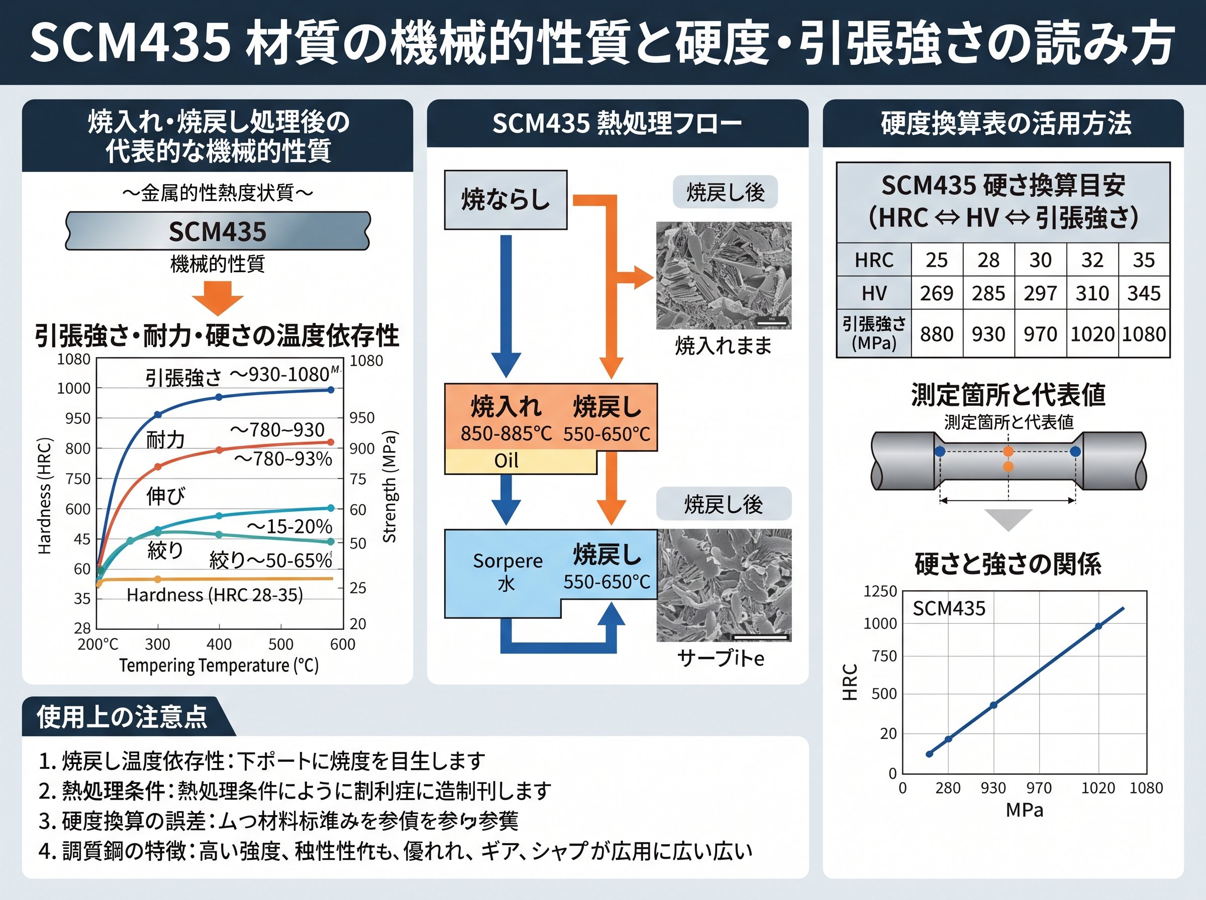 scm435 材質の機械的性質と硬度・引張強さの読み方
