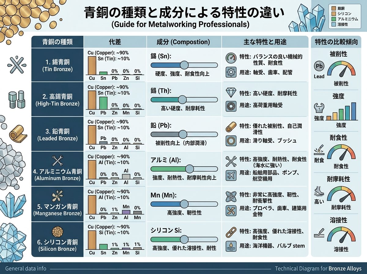 青銅の種類と成分による特性の違い
