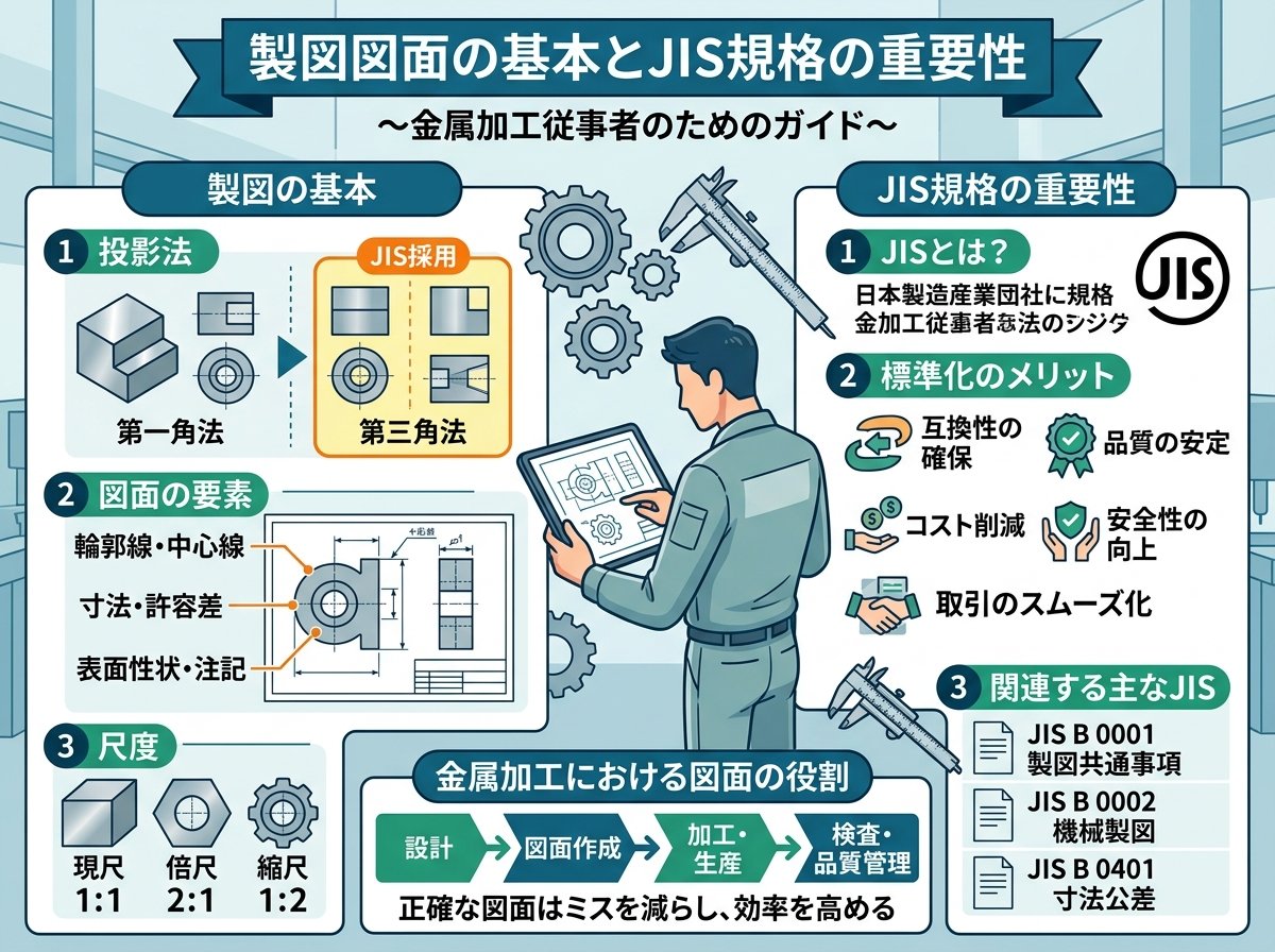 製図図面の基本とJIS規格の重要性