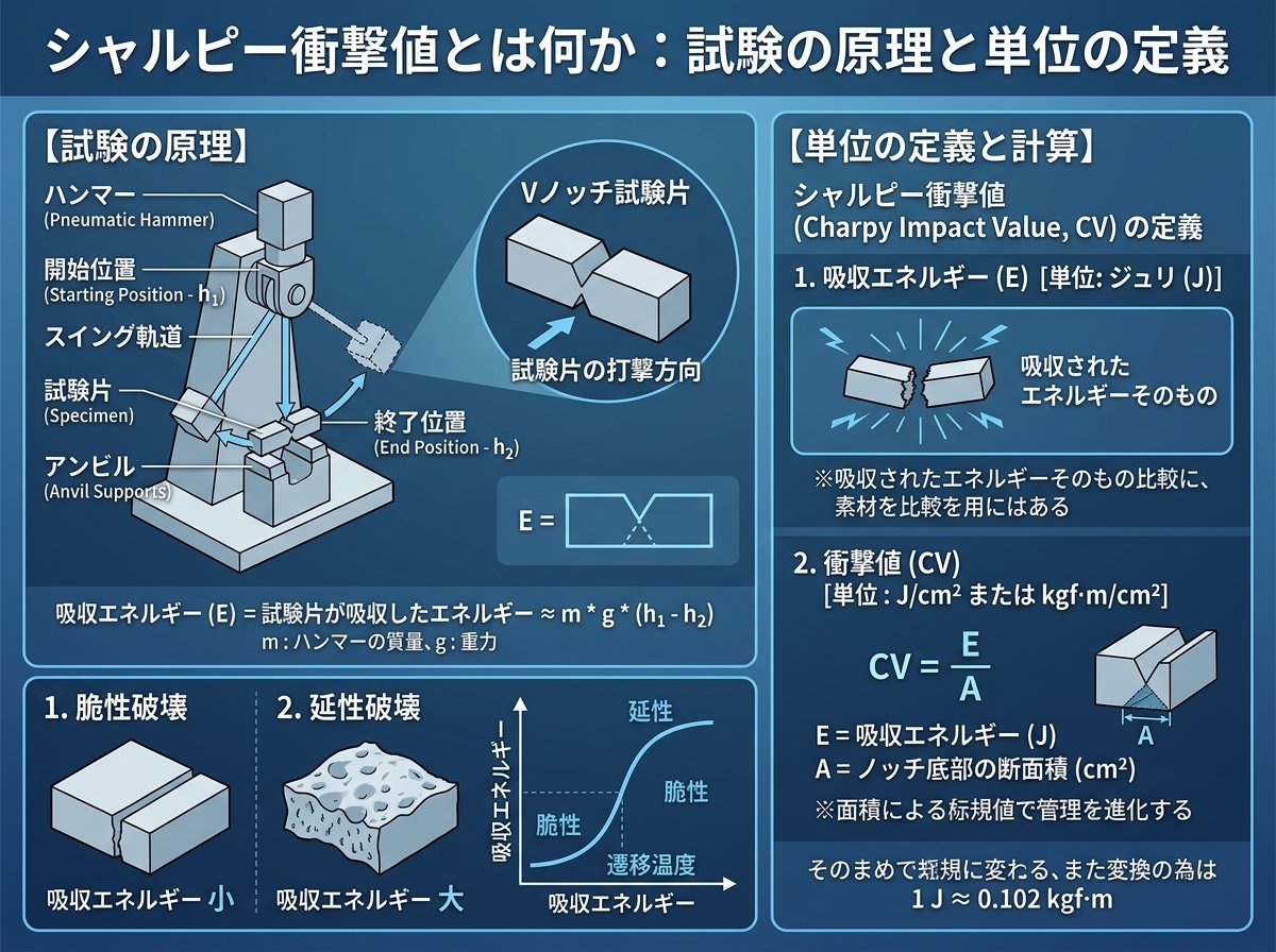シャルピー衝撃値とは何か：試験の原理と単位の定義