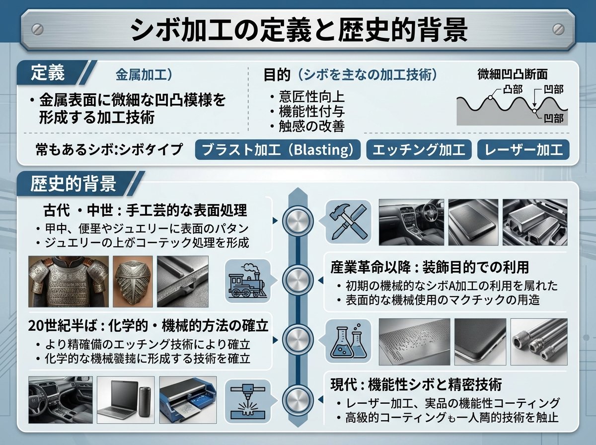 シボ加工の定義と歴史的背景について
