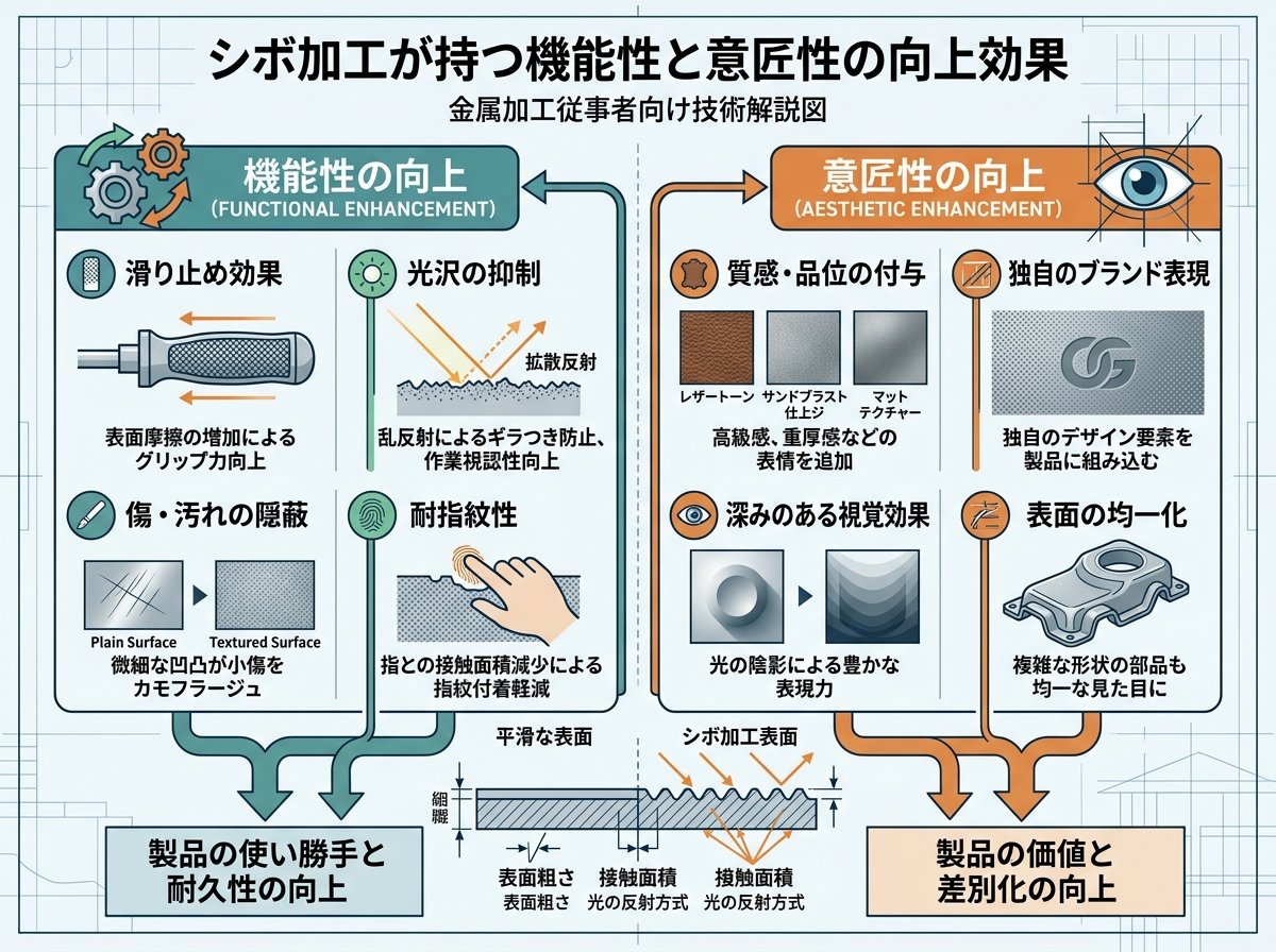 シボ加工が持つ機能性と意匠性の向上効果