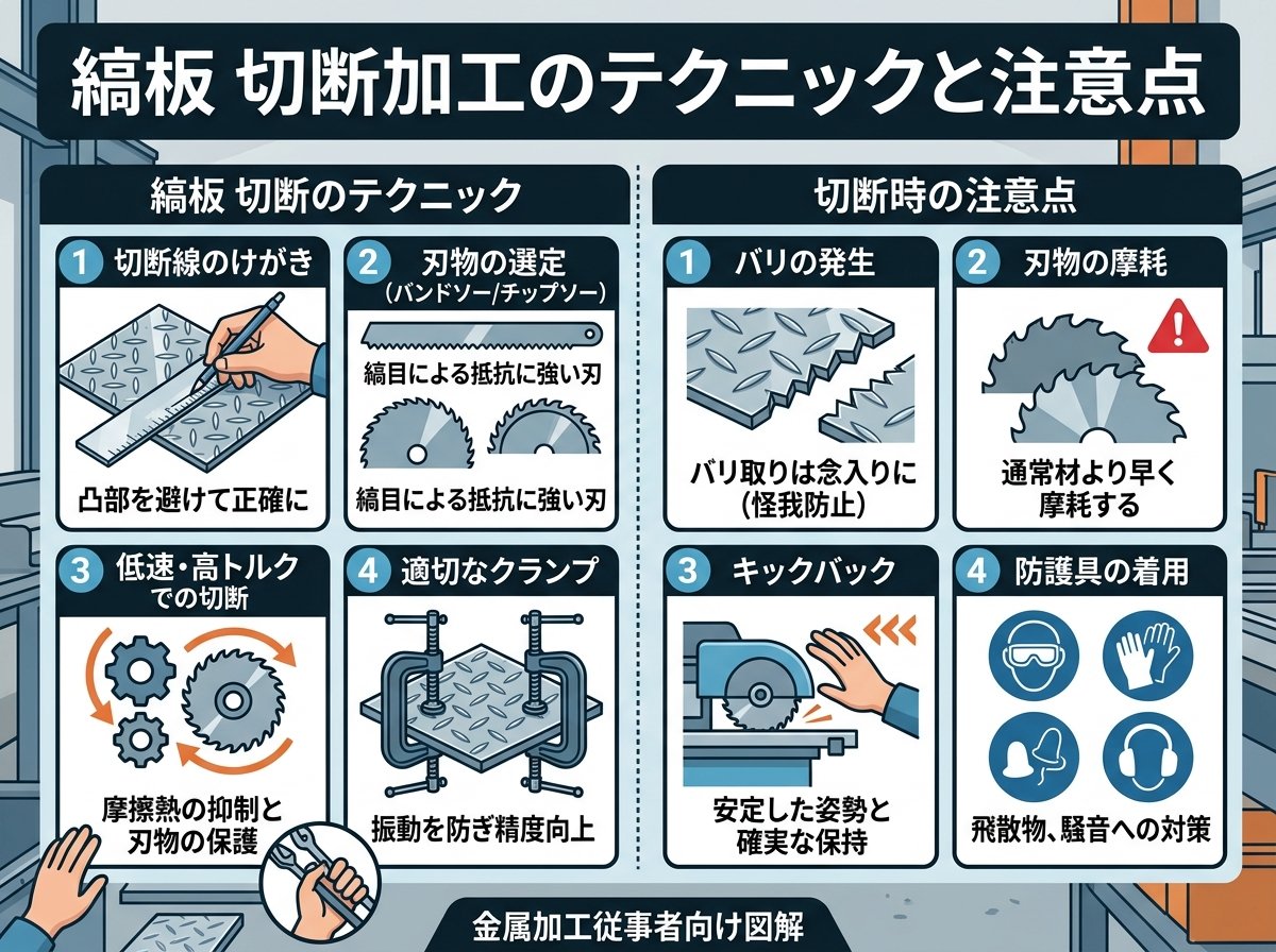 縞板 切断加工のテクニックと注意点