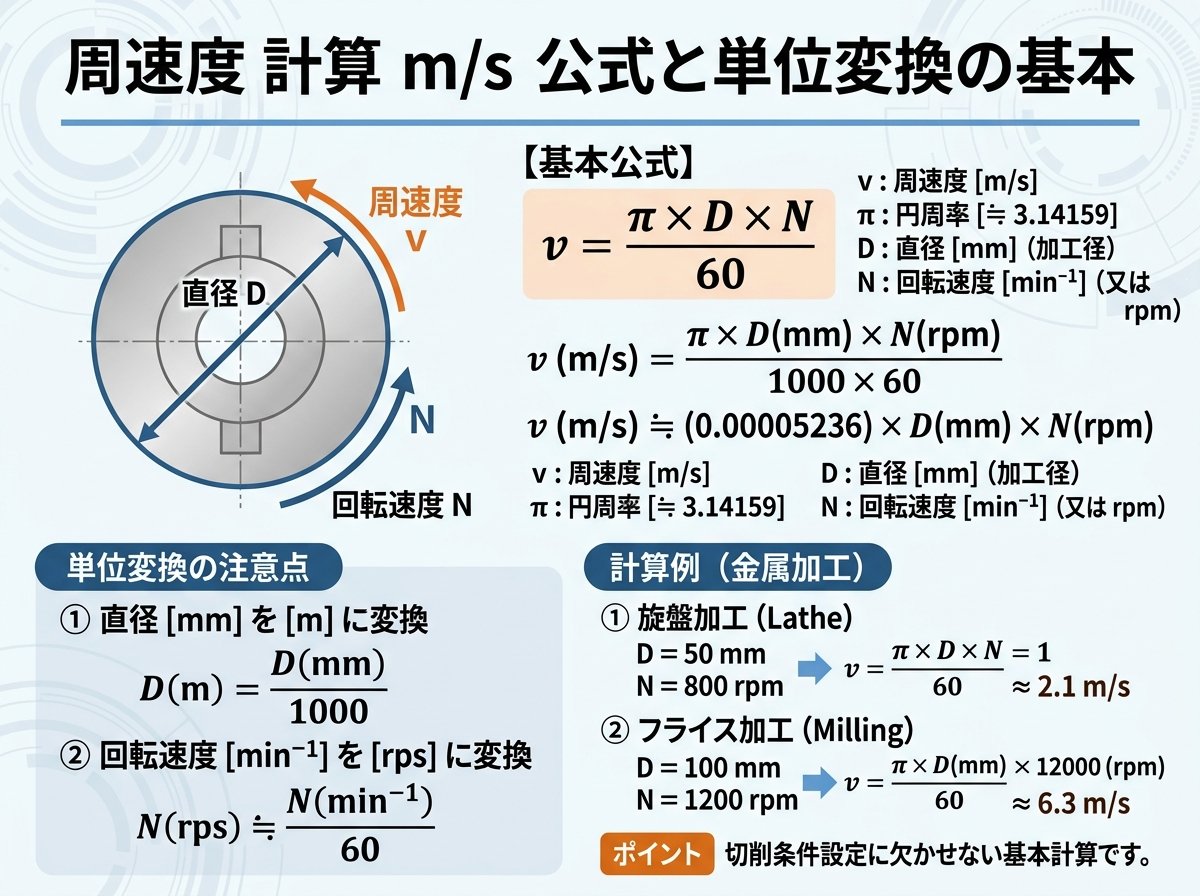 周速度 計算 m/s 公式と単位変換の基本