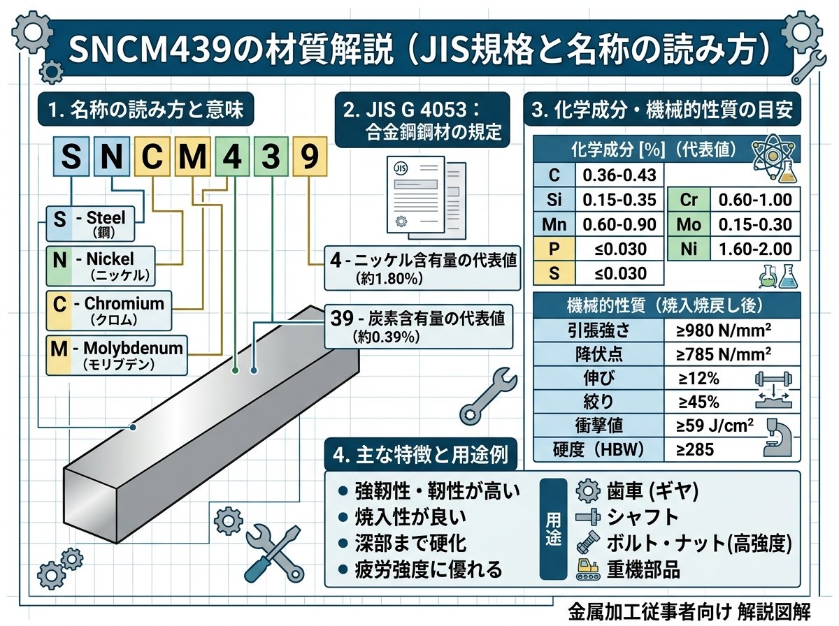 SNCM439の材質とは：JIS規格と名称の読み方