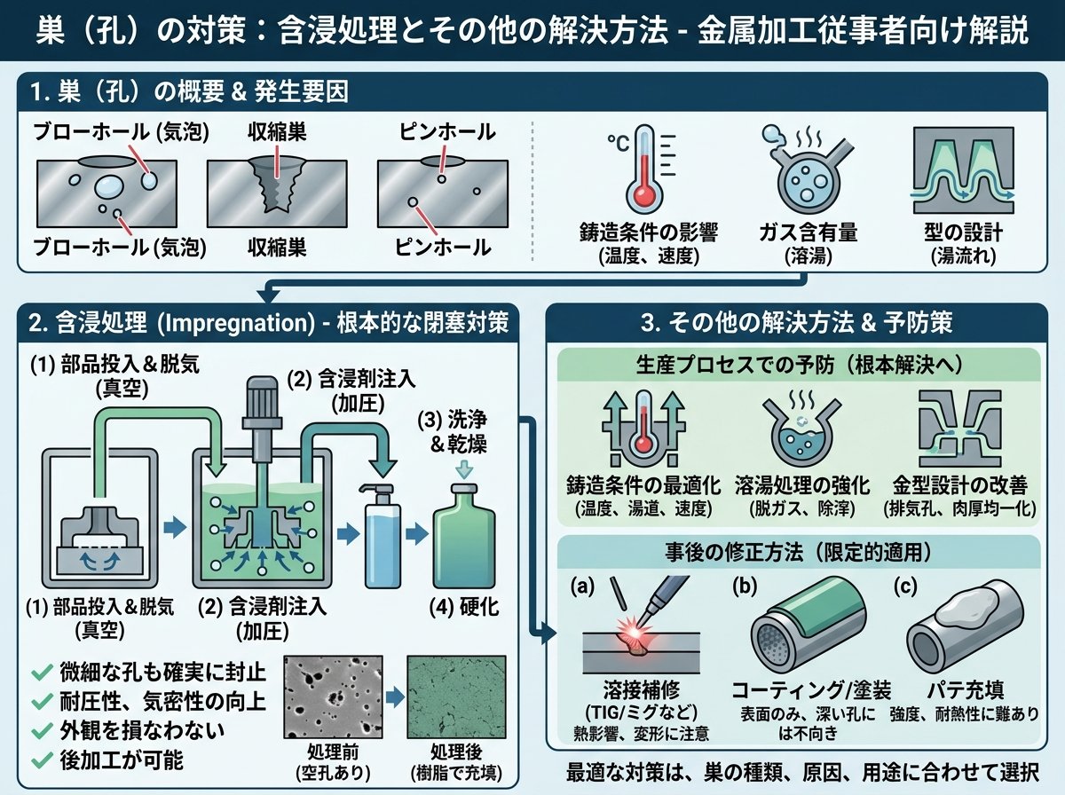 巣（孔）の対策：含浸処理とその他の解決方法