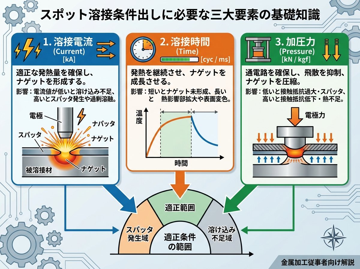 スポット溶接条件出しに必要な三大要素の基礎知識