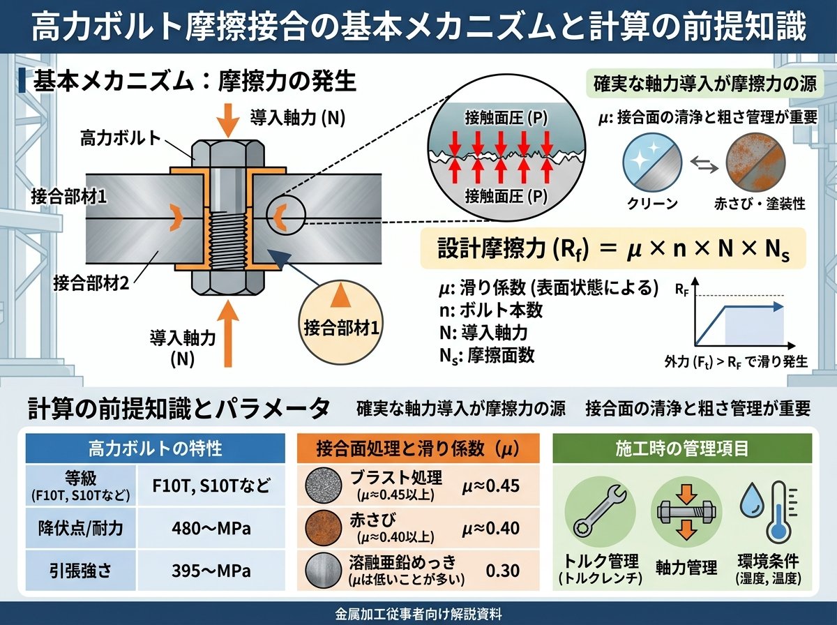 高力ボルト摩擦接合の基本メカニズムと計算の前提知識
