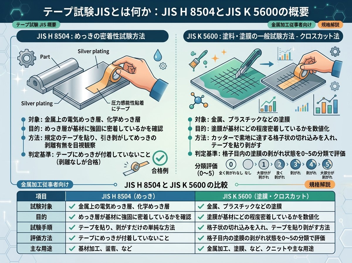 テープ試験JISとは何か：JIS H 8504とJIS K 5600の概要