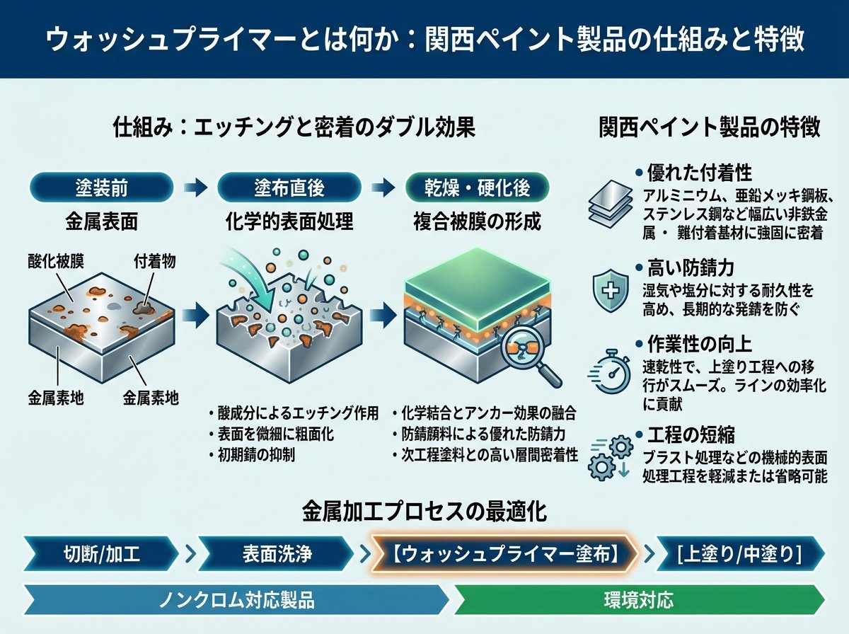 ウォッシュプライマーとは何か:関西ペイント製品の仕組みと特徴