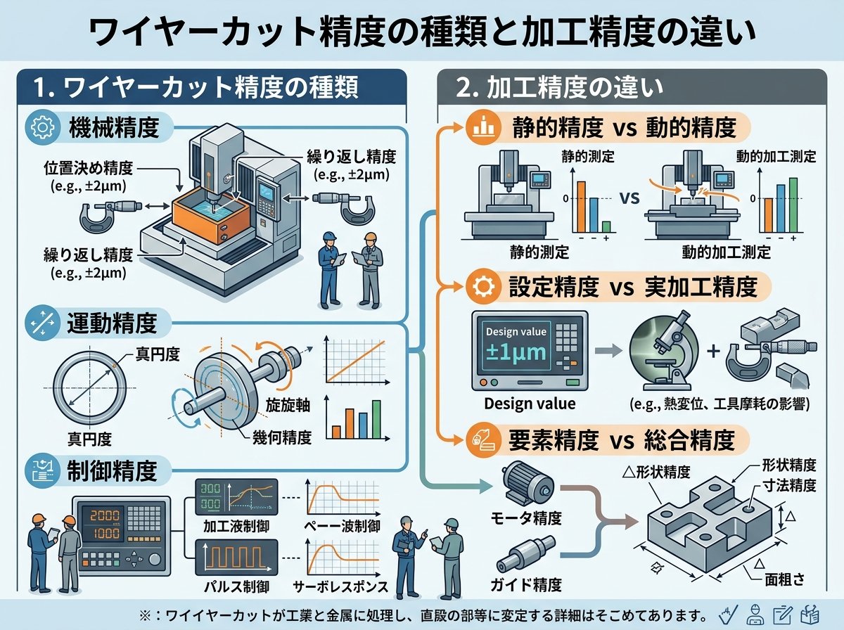 ワイヤーカット精度の種類と加工精度の違い