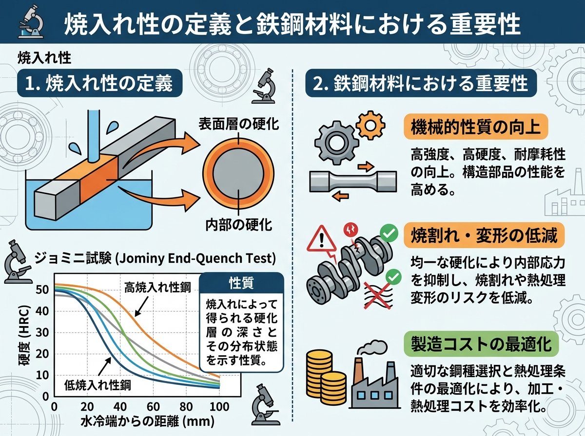 焼入れ性の定義と鉄鋼材料における重要性