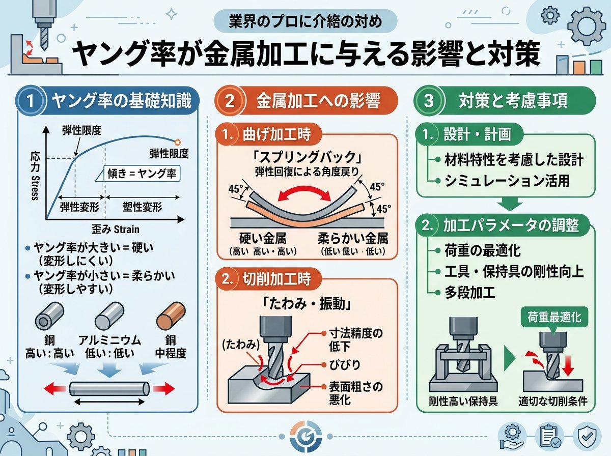 ヤング率が金属加工に与える影響と対策