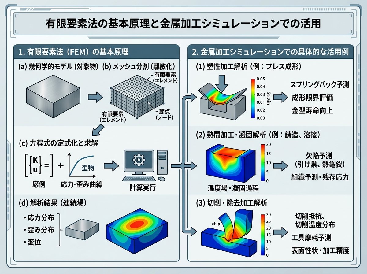 有限要素法の基本原理と金属加工シミュレーションでの活用