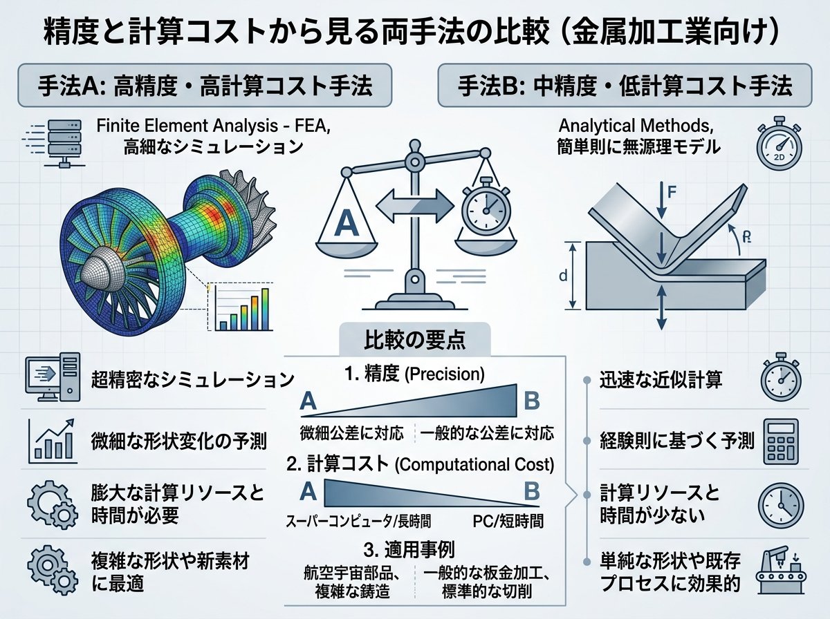 精度と計算コストから見る両手法の比較