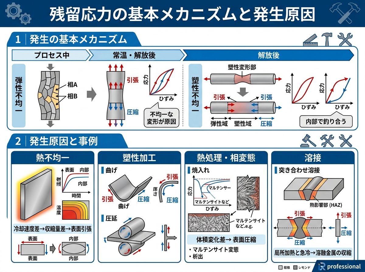 残留応力の基本メカニズムと発生原因