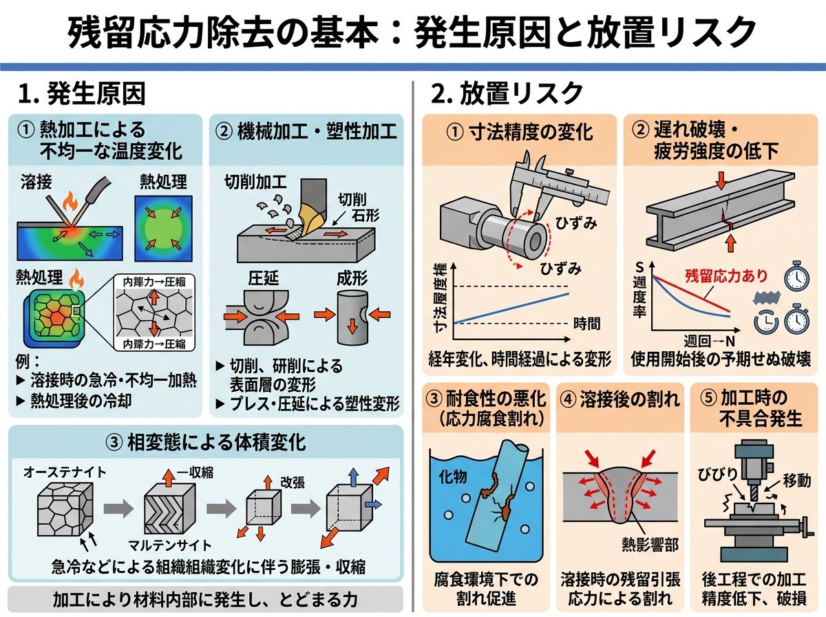 残留応力除去の基本:発生原因と放置リスク