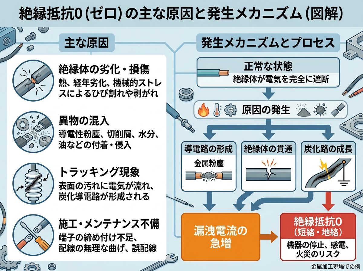 絶縁抵抗0の主な原因と発生メカニズム